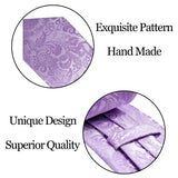 Male Gift Silk Men Tie Set Purple Violet Solid Paisley Striped Wedding Business Tie for Man Necktie Handky Cufflinks Barry.Wang