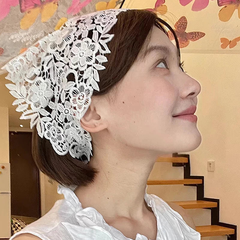 Flower Headscarf Headbands Knitting Hairband For Women Bandanas Headwear Fashion Girls Headband Hair Accessories