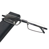 Men Women Metal Blue Light Blocking Reading Glasses with Case TR90 Half Frame HD Prescription Eyewear Presbyopia Diopter