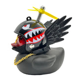 Rubber Duck Toy Car Ornaments Yellow Duck Car Dashboard Decorations Motor Accessories Yellow Duck Ornaments with Helmet for Bike