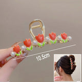 New Sweet Flower Durian Hair Claw Clip Ponytail Grab Hair Clips Shark Clip Woman Hairpins For Girl Hair Accessories Headdress