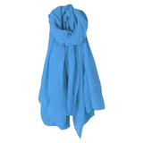 652F Women Solid Color Scarfs Large Long Lightweight Headscarf Linen Sheer Shawl Wrap