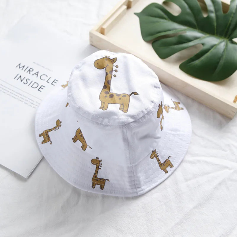 Cartoon Giraffe Baby Bucket Cap Outdoor Beach Children Sun Hat Kids Panama Cap Baby Boys Girls Cap