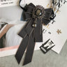 Rhinestone Bow Tie Women's Graduation Photo Student School Uniform Tie Ribbon Sweet Literary and Art Plaid Bowtie Collar Flower