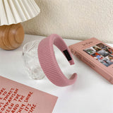 2022 Gentle Pink Womans Hairbands Girl Sweet Plush Wide Side Sponge Headband Hair Hoop Fashion Simple Solid Color Hair Accessory