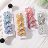 4Pcs/set Butterfly Hair Clip Set for Girls Double Layered Bow Cute Bangs Hair Pin Cotton Safe Kids Baby Hair Accessories Set