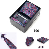 Men's Tie Gift Box With Neckties Handkerchiefs Cufflinks Tie Clips 6-Piece sets Group Business Wedding Festival Formal Ties