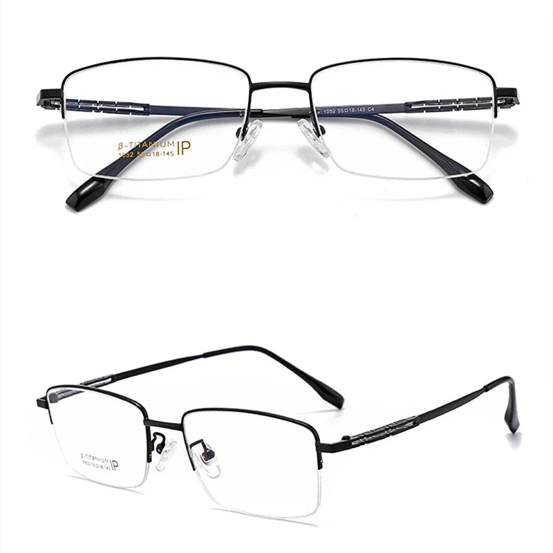 High Quality Men Pure Titanium Half-Rim Glasses Frame Ultra-Light Comfortable Business Myopia Prescription Glasses Frame