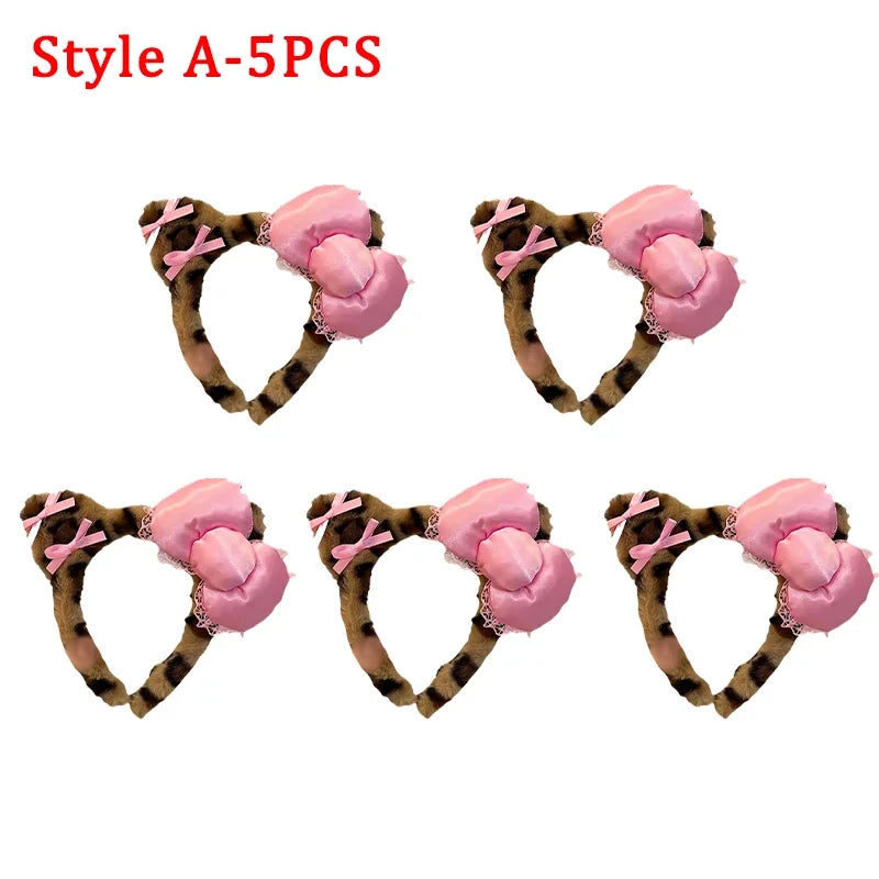 Kawaii Anime Cartoon Fashion Cat Hairband Bow Plush Hair Accessories Decorate Creative Personality Fashion Birthday Gift