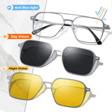 Titanium 3 In 1 New Trend Magnet Glasses Frame With Clip On Glasses Polarized Sunglasses For Men Women Optical Computer glasses