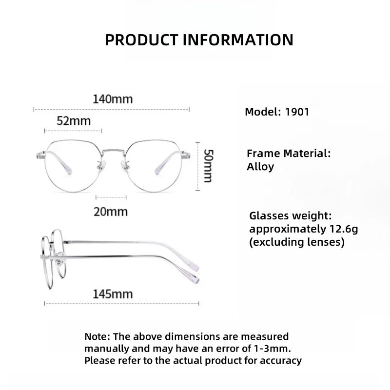 DIEDIESEE New Anti Blue Light Men's And Women's Titanium Frame Can Be Paired With Myopia Optical Prescription Glasses Frame 1901