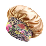 New Women's Satin Solid Sleeping Hat Night Sleep Hair Care Bonnet Nightcap Silky Shower Caps Comfortable Flower Band Unisex Cap