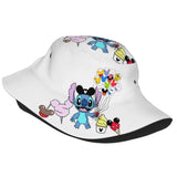 Unisex Kawaii Bucket Hats Funny Stitch Cartoon Accessories Bob Hat For Beach Headwear Lightweight