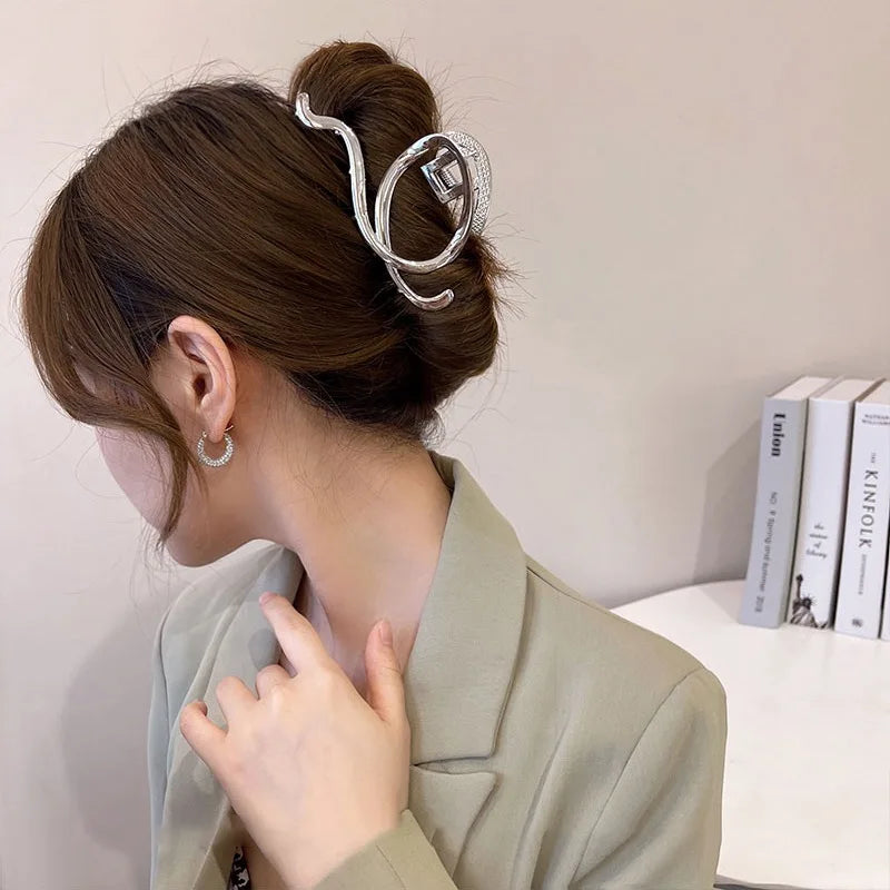 Woman Silver/Gold Irregular Hairpins Punk Style Metal Hair Claws Barrettes Women Hair Accessories Ponytail Hair Clips Headwear