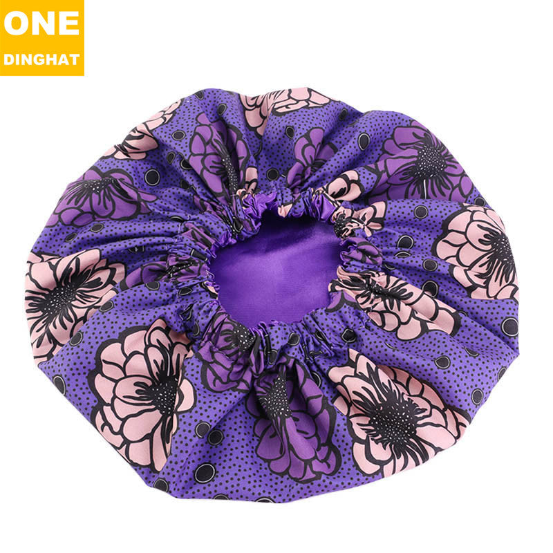 2020 New No. plus-Sized African Printing round Cap Double-Layer Satin Lining Wide Edge Nightcap Chemotherapy Hat