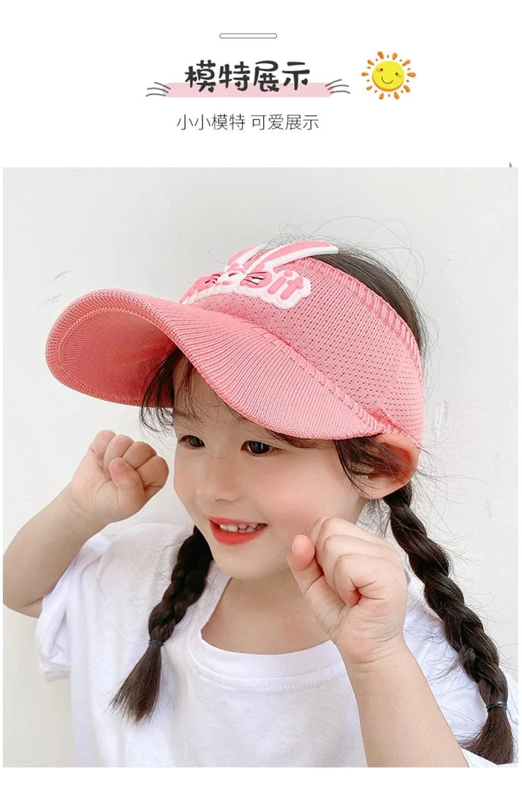 2023 New Kids Sun Hats Children Summer Visors Cute Rabbit Wings Bunny Hat Summer Hat for Kids Boys Girls Hats 3-12years Old