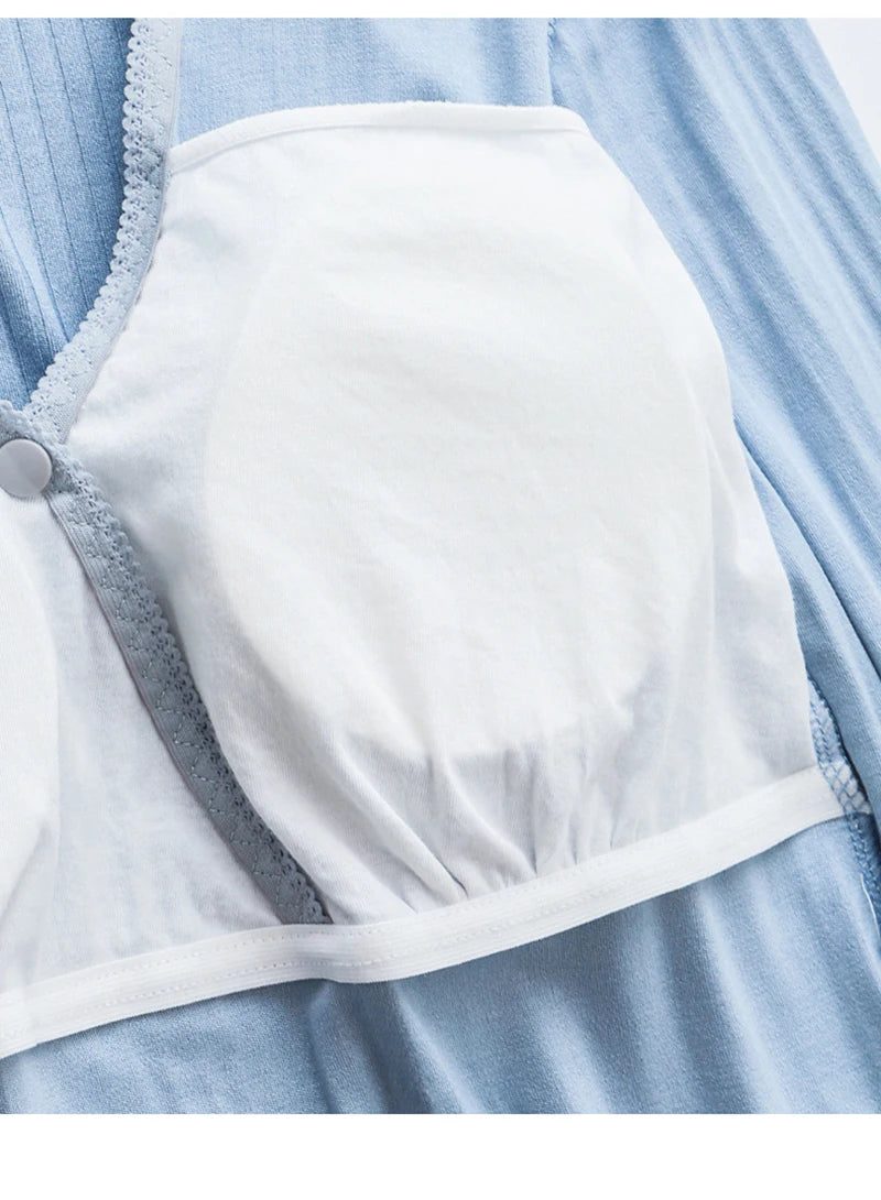 Modal Maternity Clothes Breastfeeding Nightgowns Nursing Sleepwear Hospital Loose Fitting Breast Feeding Pajamas Pregnancy Dress