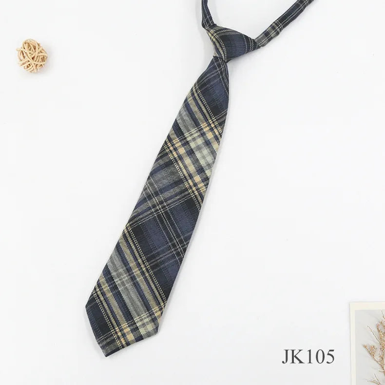 Lazy JK Ties Women Plaid Neck Tie Girls Japanese Style for Jk Uniform Cute Necktie Plaid Uniform School Accessories