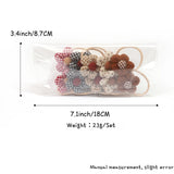 10Pcs/Set Girls cute Hair Loop Childrens Hair Ties with Flowers Elastics Ponytail Holders Pigtails Rubber Band Hair Accessories