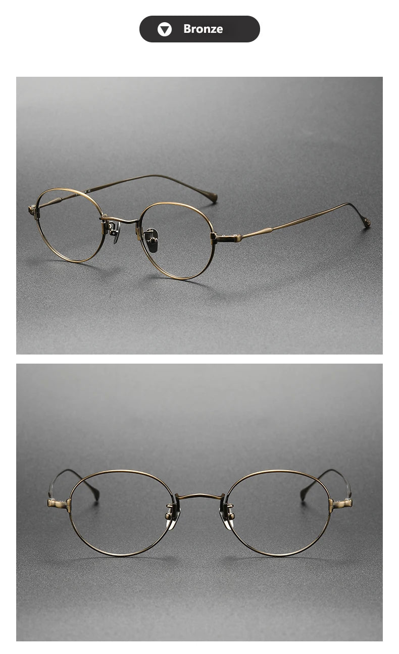 Pure Titanium Glasses Frame Men Women Vintage Round Brand Design Eyeglasses Frames New Titan Eyewear High Quality Spectacles