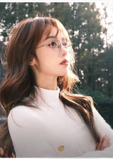 2024 Pure Titanium Frame Round Retro Fashion Men Women Eyeglasses Frame Anti-blue Light Glasses Designer Korean Glasses Frames