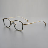TFTB Retro All Pure Titanium Men's Glasses Luxury Square Small Framework Ultralight Optical Prescription Eyeglasses Frame 142mm