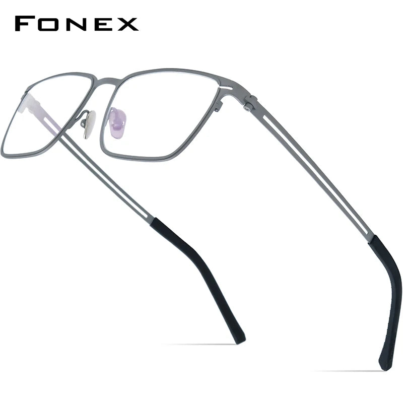 FONEX Titanium Glasses Frame Men New Brand Design Square Eyewear Ultralight-Weight Japanese High Quality Eyeglasses Frames 85779