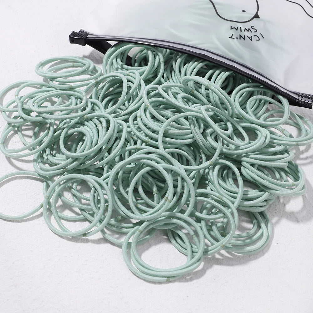 50PCS Macaron Rubber Band Hairband Headband High Elastic Durable Hair Ring Tied High Ponytail Women's Kids Hair Headwear