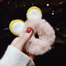 Women Girl Cute Cartoon Hair Scrunchies Panda Cows Cat Rabbit Plush Elastic Hair Bands Sweet Pontail Ties Christmas Accessories