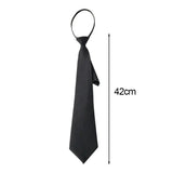 Unisex Tie For Men Women Zipper Tie Black Clip On Men Tie Security Ties Clothes Neckties Funeral Porter Steward Matte Ties