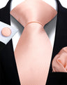 Corbata de marca de moda hecha a mano, sólida, con pañuelo y gemelos, para hombre, corbata, traje, camisa, accesorios de boda, regalos para hombre.
