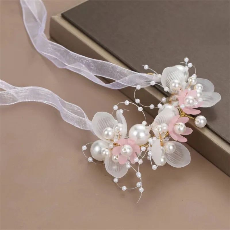 Elegant Girls Headband Imitated Pearl Hair Headdress Baby GirlsFlower Wreath Bride Garland Head Hoop Wedding Headbands Hair