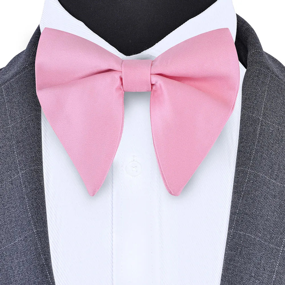 Classic Silk Solid Green Red Black Big Bow Tie for Man Fashion Bowknot Party Business Office Wedding Gift Accessories