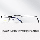 2023 New Titanium Half Frame Glasses Business Square Eyeglass Frames Myopia Hyperopia Prescription Eyeglasses Eyewear