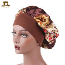 2020 New No. plus-Sized African Printing round Cap Double-Layer Satin Lining Wide Edge Nightcap Chemotherapy Hat