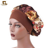 2020 New No. plus-Sized African Printing round Cap Double-Layer Satin Lining Wide Edge Nightcap Chemotherapy Hat