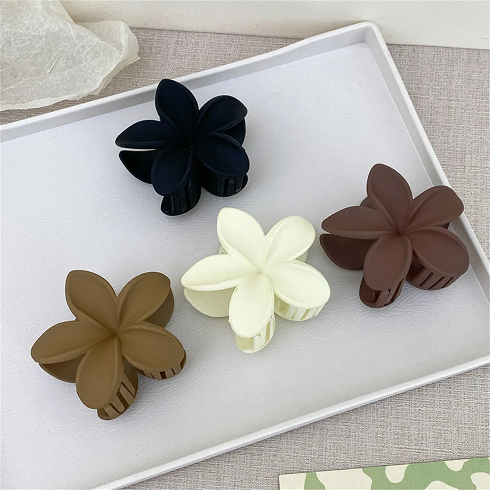 2Pcs Fashion Flower Hair Claws for Women Large Hair Clips Crab Clamps Frosted Ponytail Shark Clip Headdress Hair Accessories