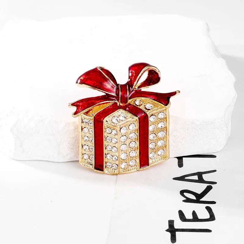 Christmas brooch apple snowflake bow cane candy ice cream gift pine cone pin men and women accessories