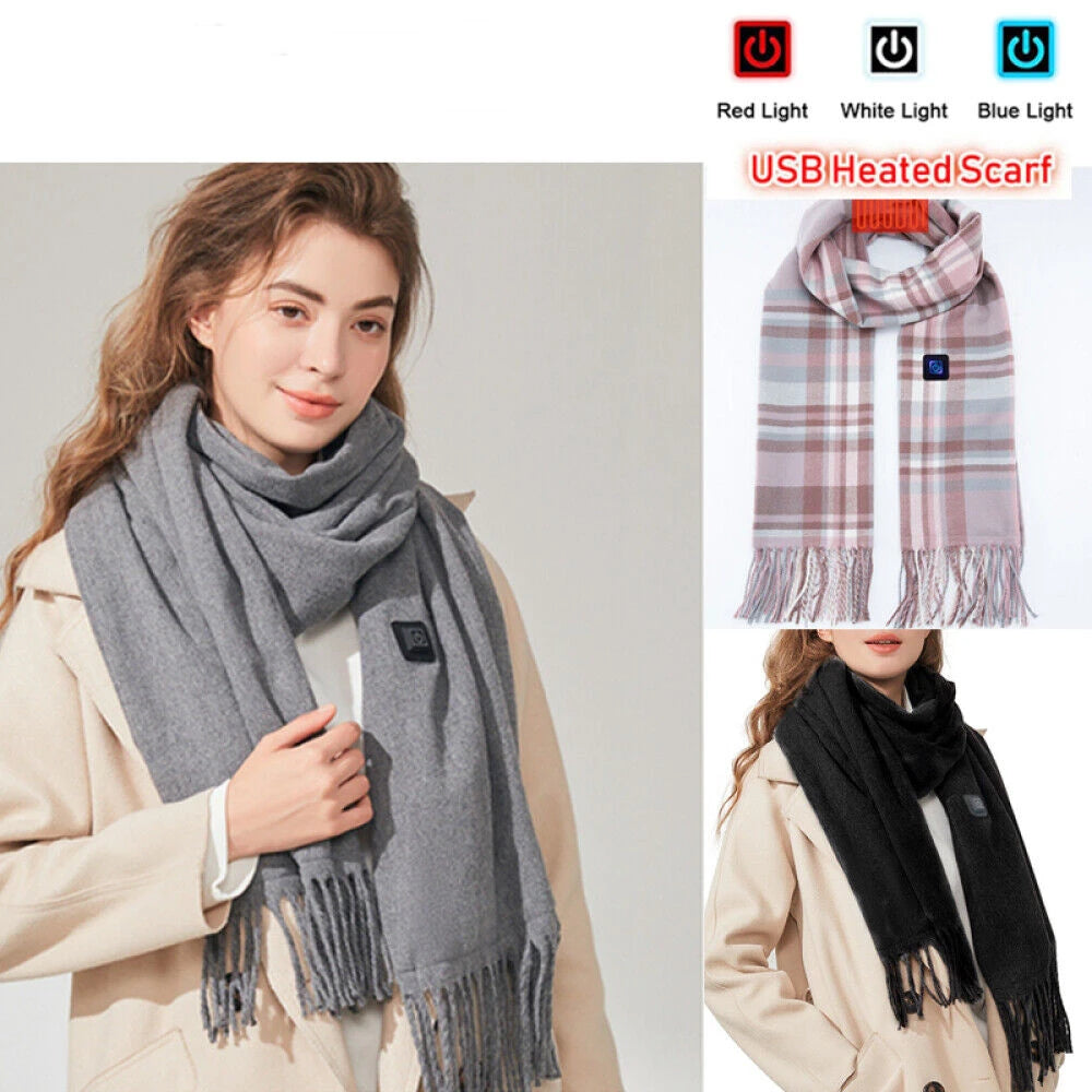 New in Smart Heated Scarf for Men and Women Winter Thickened Neck Warmer Imitation Cashmere USB Electric 3 Gears Fashion Shawl