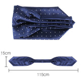 Ascot Tie Cravat Luxury Mens dots Neck Tie Self Tie  for Men Wedding Necktie