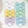 12Pcs Hair Bow Bobbles for Girls Hair Ties Pontial Bows Hair Bands with Cotton Blend Bows 3.5Inches, Hair Elastics for Girls