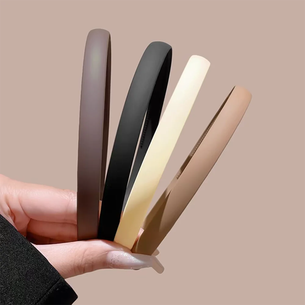 4pc European and American Black Khaki Style Hairbands Headbands for Women Men Versatile Girls Korean Daily Hair Accessories Tool