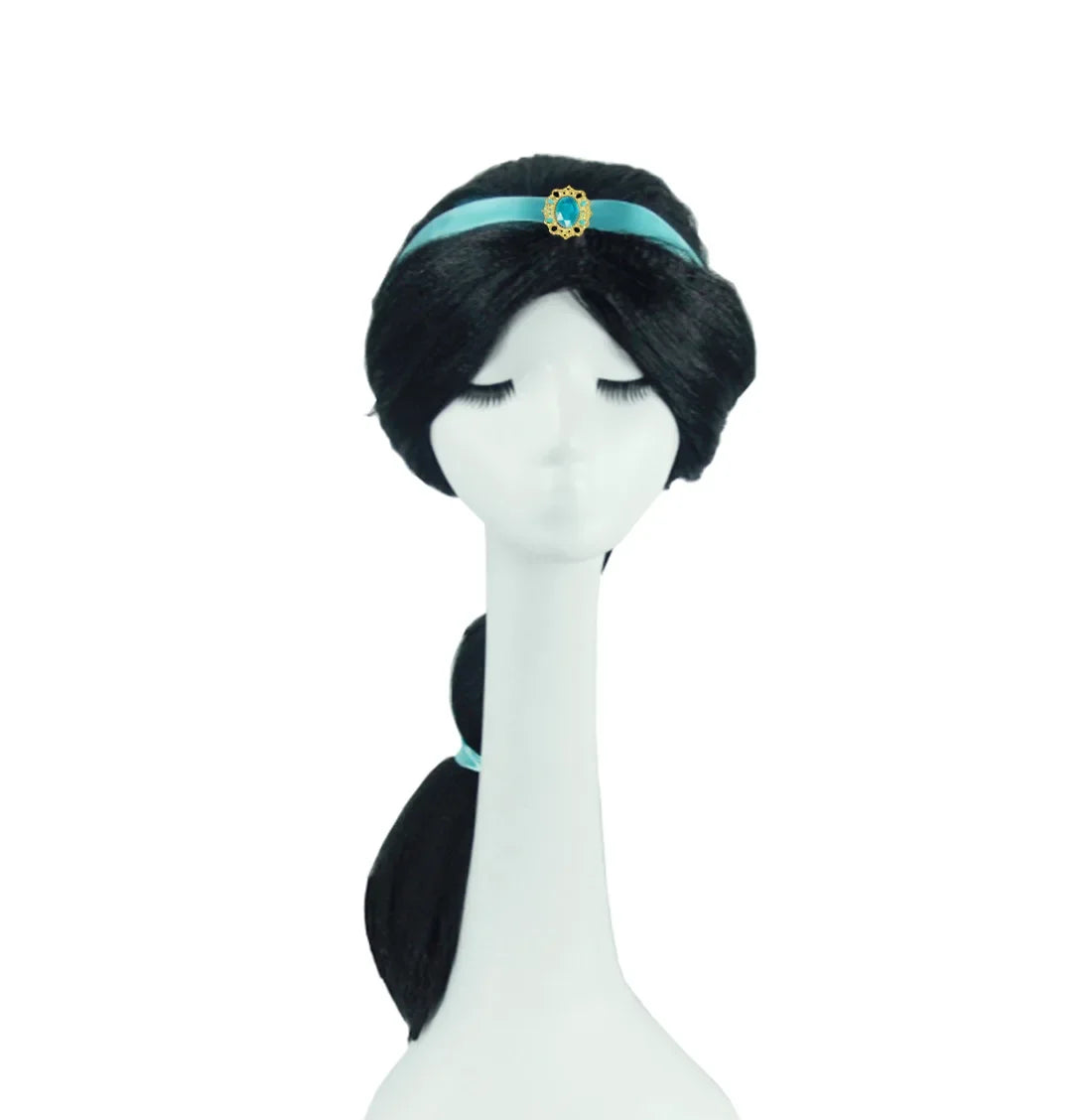 Aladdin's Lamp Halloween Girls Princess Jasmine Hair Black Long Wig Fancy Kids Women Wig Disguise Child Cosplay Unicorn Wig