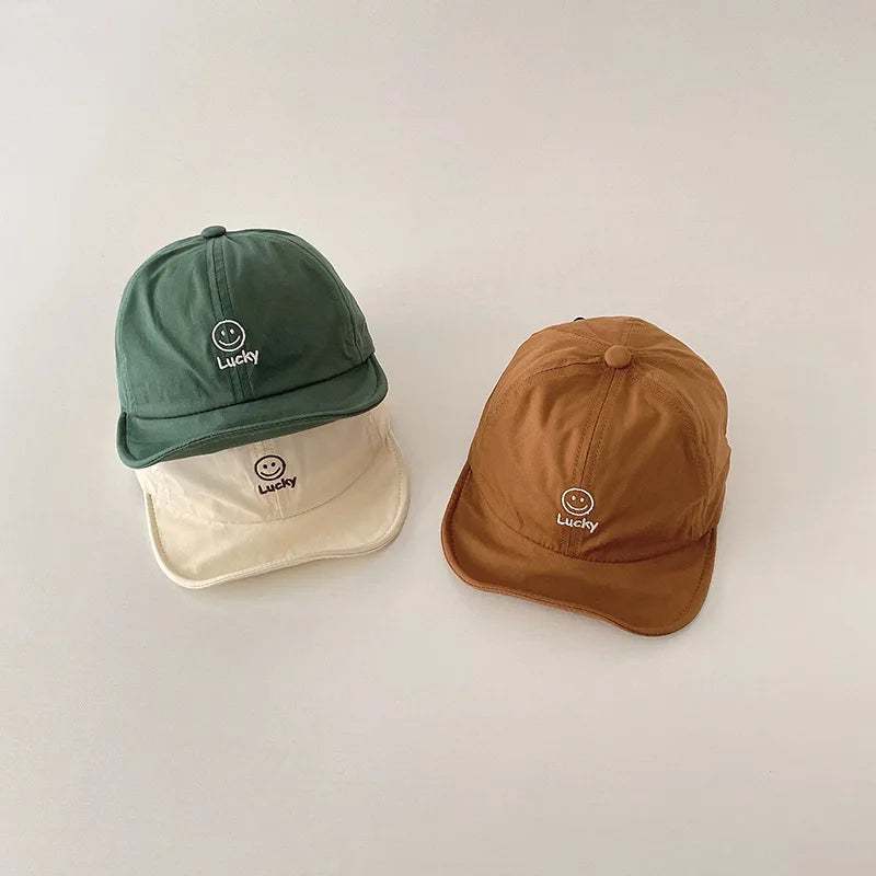 Fashion Baby Hat Cap Korean Version Smile Face Boy Girl Baseball Hats Soft Brim Toddler Visor Cotton Casual Adjustable Kids Caps