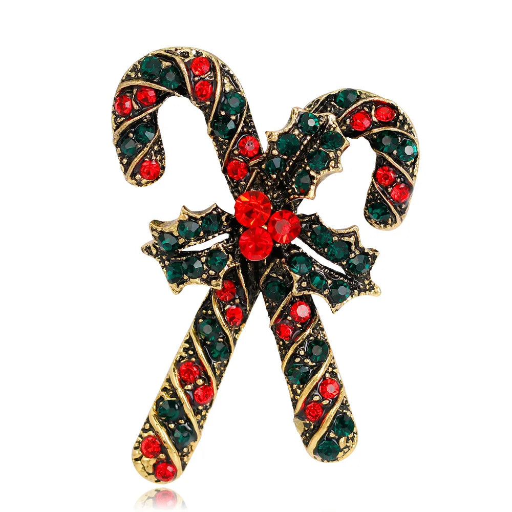 Christmas brooch apple snowflake bow cane candy ice cream gift pine cone pin men and women accessories