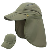 Connectyle Boys Girls Kids Summer UPF 50+ Sun Protection Cap Adjustable Quick Dry  Detachable Fishing Hat with Neck Flap