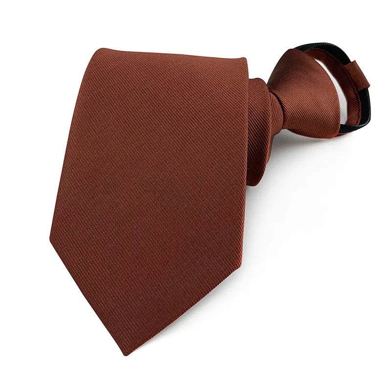 Solid Colors Necktie Zipper Tie 8cm Ties Business for Man Gravatas Handkerchief Bowtie Mens Wedding Shirt Accessories