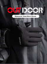 Windproof and Waterproof Outdoor Gloves Touch Screen Thumb and Index Finger Fingertips Warm Gloves for Running Cycling