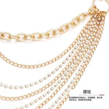 Waist Chain Jewelry Adjustable Harness Belly Chain Multi Layer Tassel Belly Chain Sexy Waist Corset Belt Clothing for Women