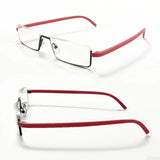 Men Women Metal Blue Light Blocking Reading Glasses with Case TR90 Half Frame HD Prescription Eyewear Presbyopia Diopter
